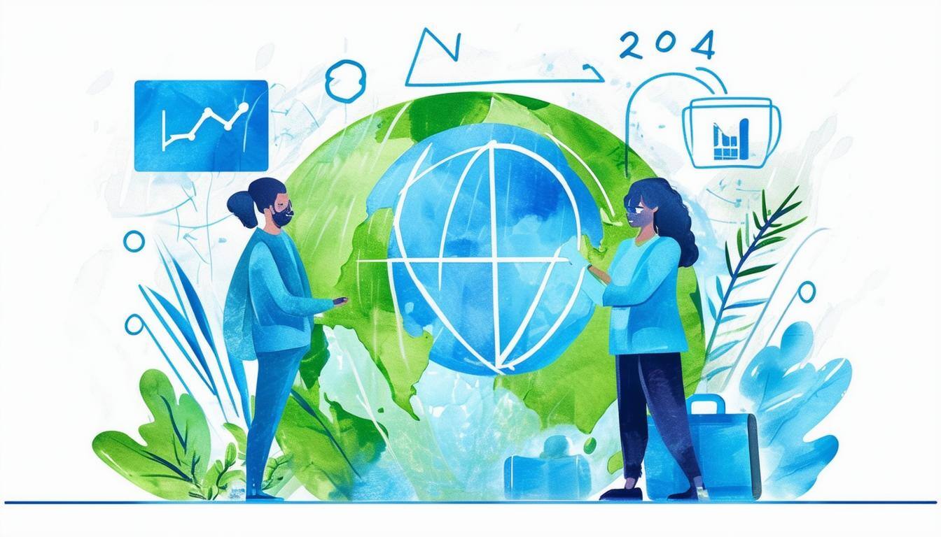 Global Advancements in Whistleblower Protections and Programs in 2024 Vector illustration, in blue and green colors on a white background in the style