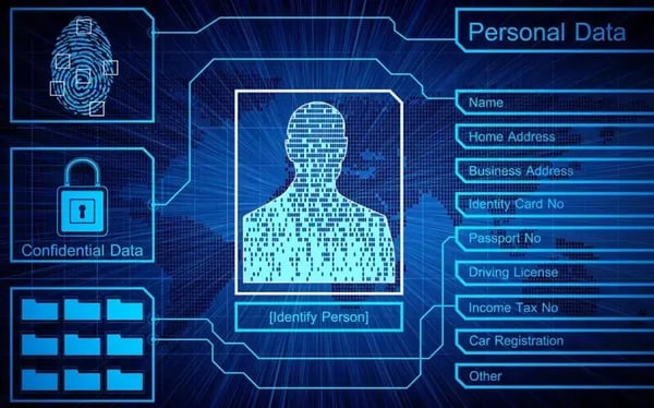 An image depicting a digital interface symbolizing personal data and security concept.