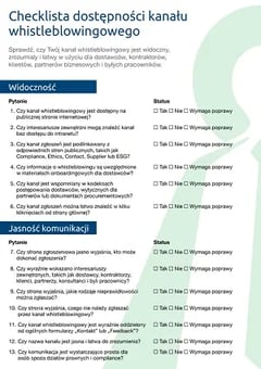 Checklista Ethicontrol: dostępność kanału whistleblowingowego dla interesariuszy zewnętrznych