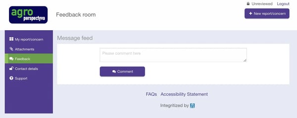 Feedback room with reporter Ethicontrol