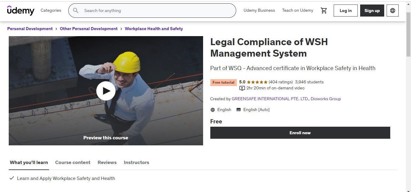 Legal Compliance of WSH