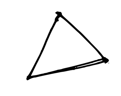 A triangle is drawn with black lines