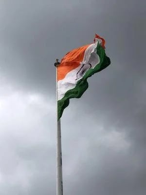 Flag of India on sky background