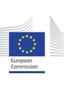 Poster European Commission with the flag of EU