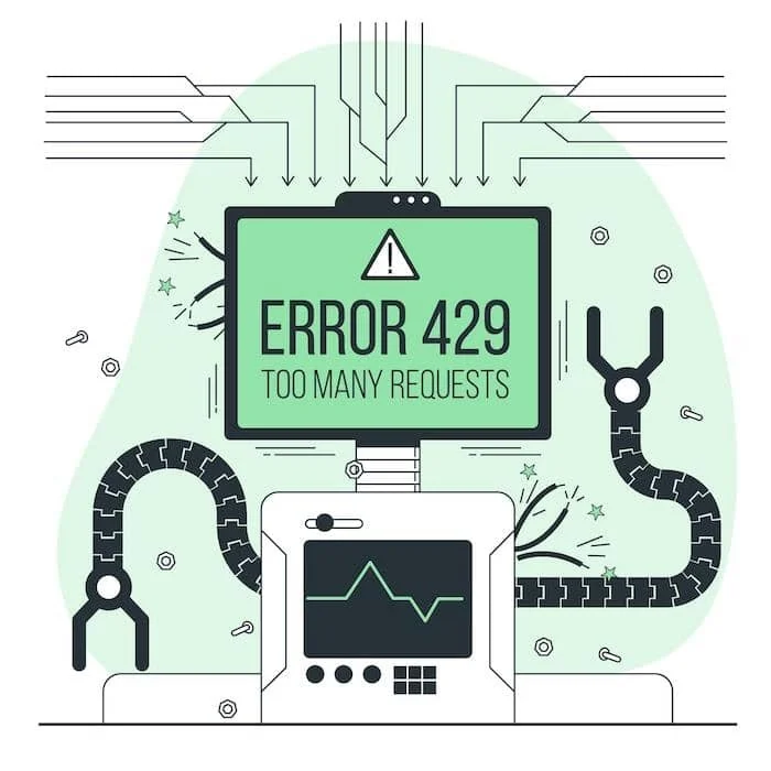 A computer that shows Error 429 too many requests