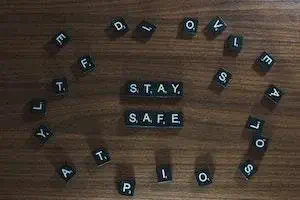 Chips with letters and the Stay safe is formed from them (1)