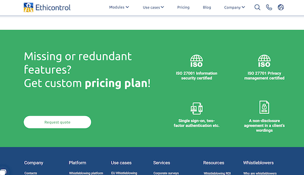 A pricing page screenshot