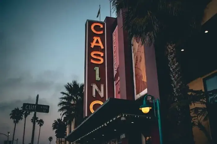 Casino sign in the city Cliff